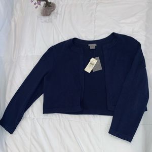 NWT Ann Taylor navy Crop cardigan